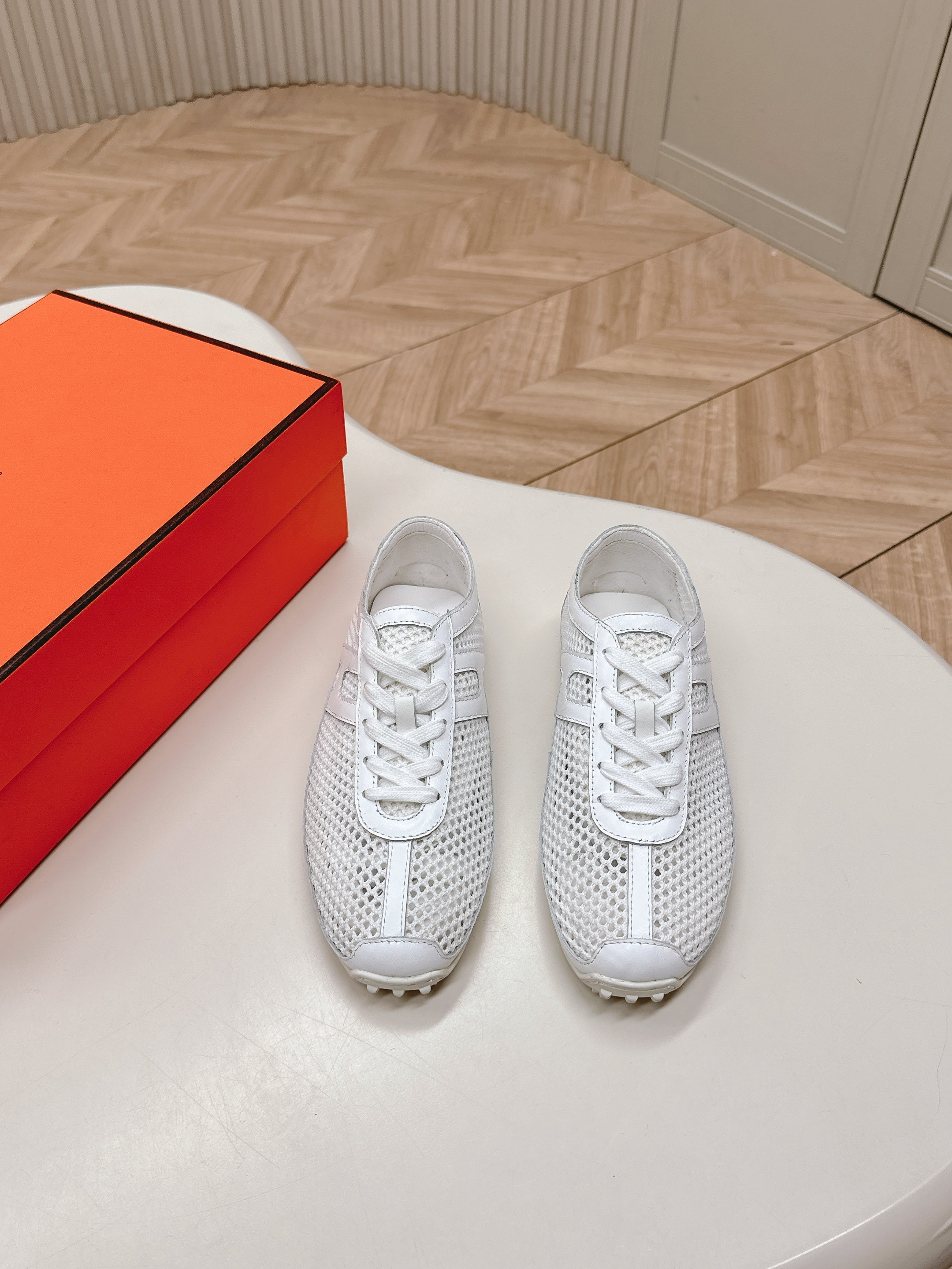 KIGA SNEAKER IN WHITE CROCHET KNIT AND CALFSKIN、mysite、Cacoeks