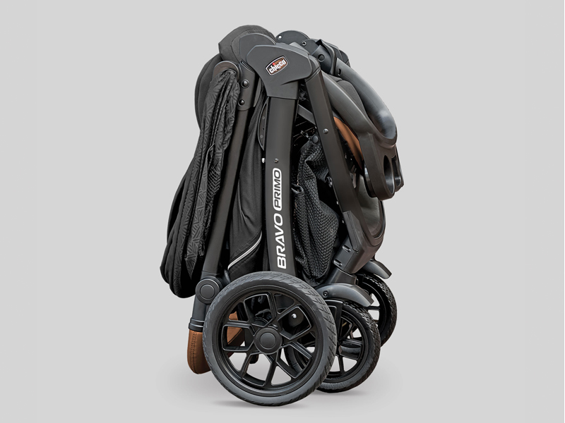 Bravo Primo stroller shown in a compact fold.