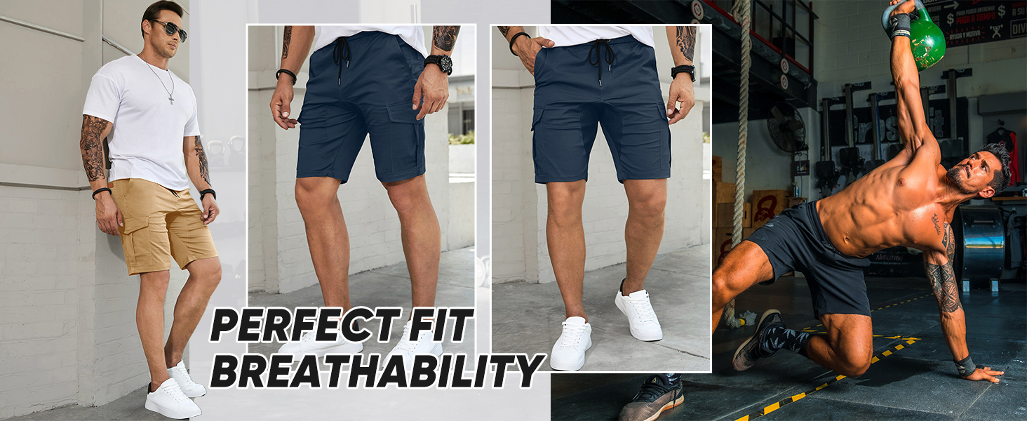 Mens Casual Cargo Shorts