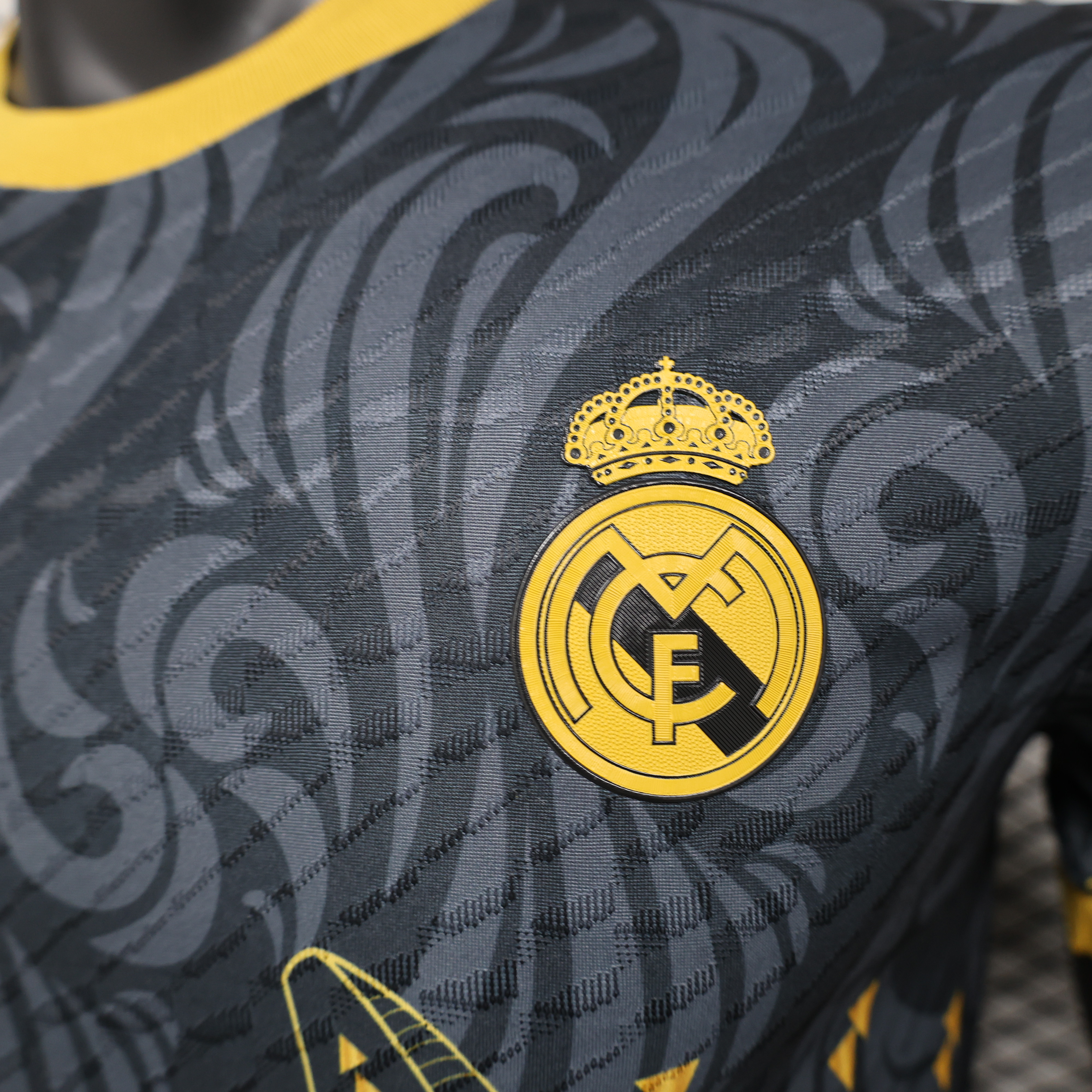 Higojerseys-Real Madrid 24-25 Black Yellow Special Edition Jersey - Player Version