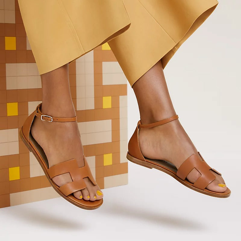SANTORINI SANDAL CARAMEL CALFSKIN、mysite、Cacoeks