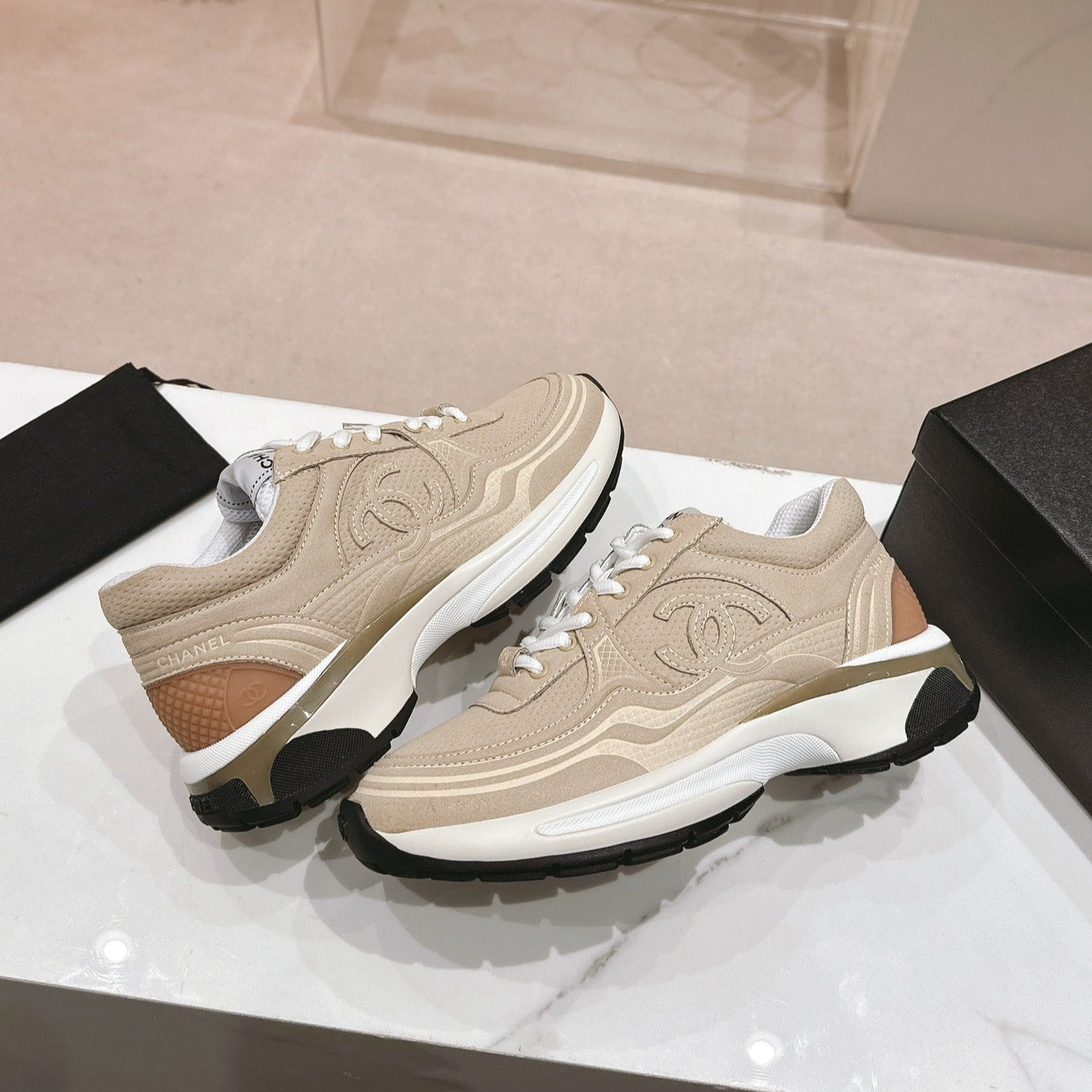 Women's Beige Cream Sneaker Breathable mesh、mysite、Cacoeks