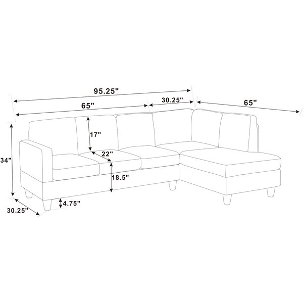 95.25 Wide Sofa & Chaise