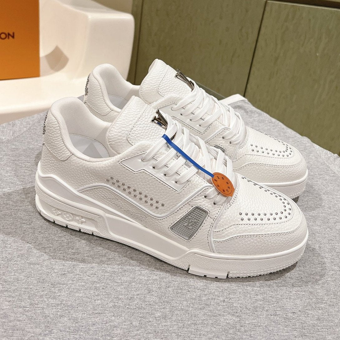 LV TRAINER SNEAKER IN WHITE CALFSKIN、mysite、Cacoeks
