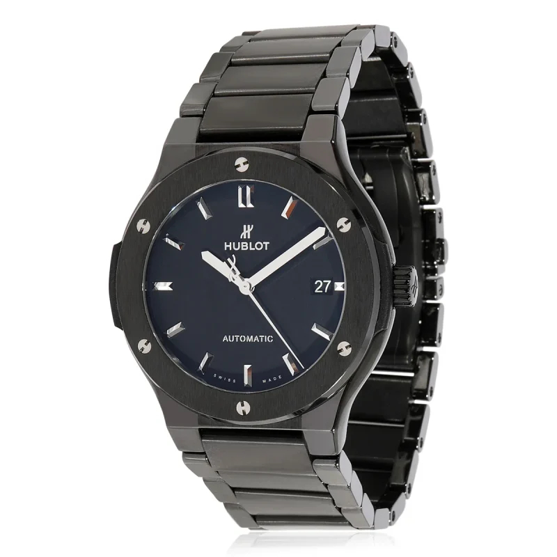 Hublot Classic Fusion Ref. 510.CM.1170.CM Super Clone Watch – Titanium Black Dial Ceramic Bezel Rubber Strap Fake Replica