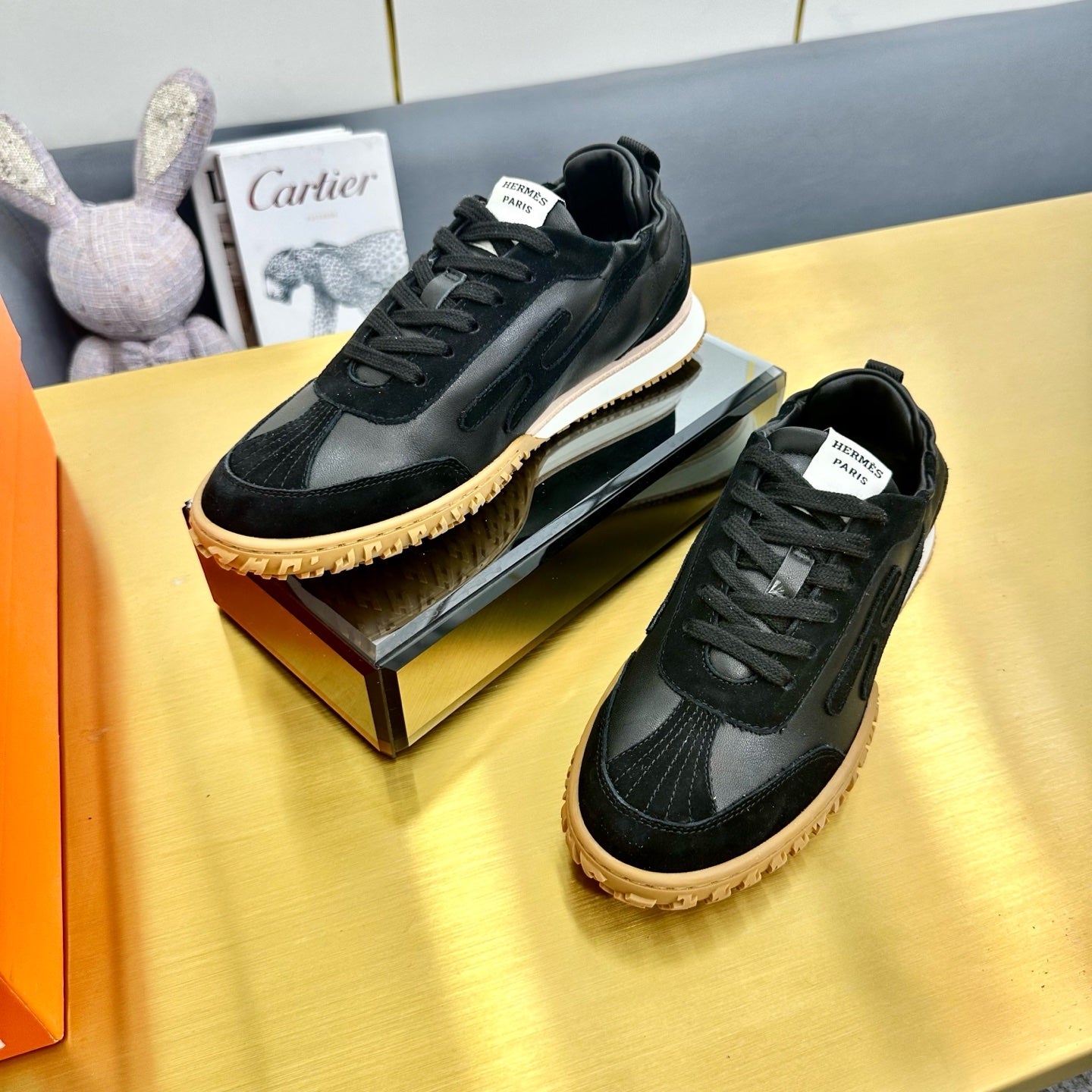 JET SNEAKER IN BLACK CALFSKIN AND SUEDE、mysite、Cacoeks