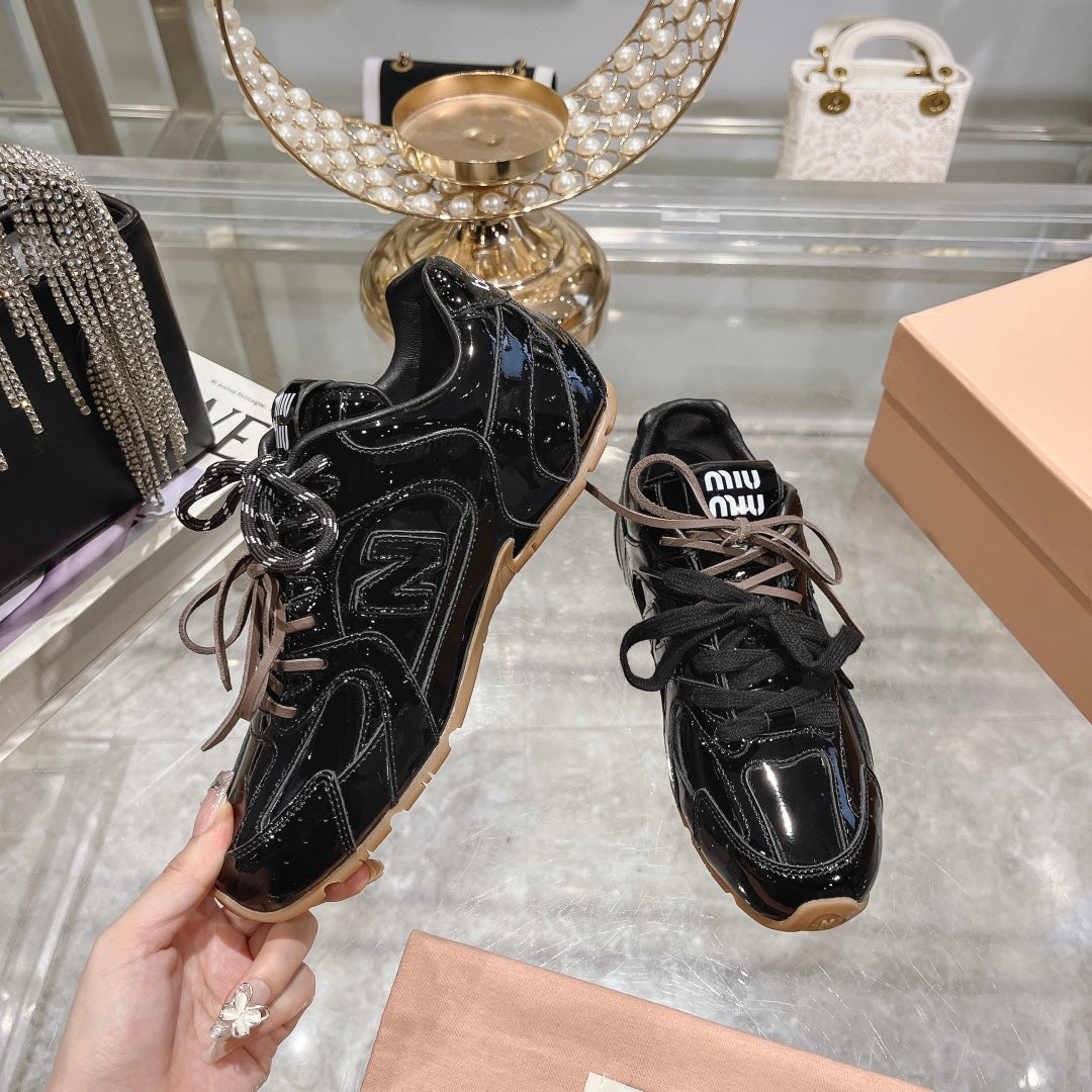 Glossy Black Sneakers NB Cowhide、mysite、Cacoeks