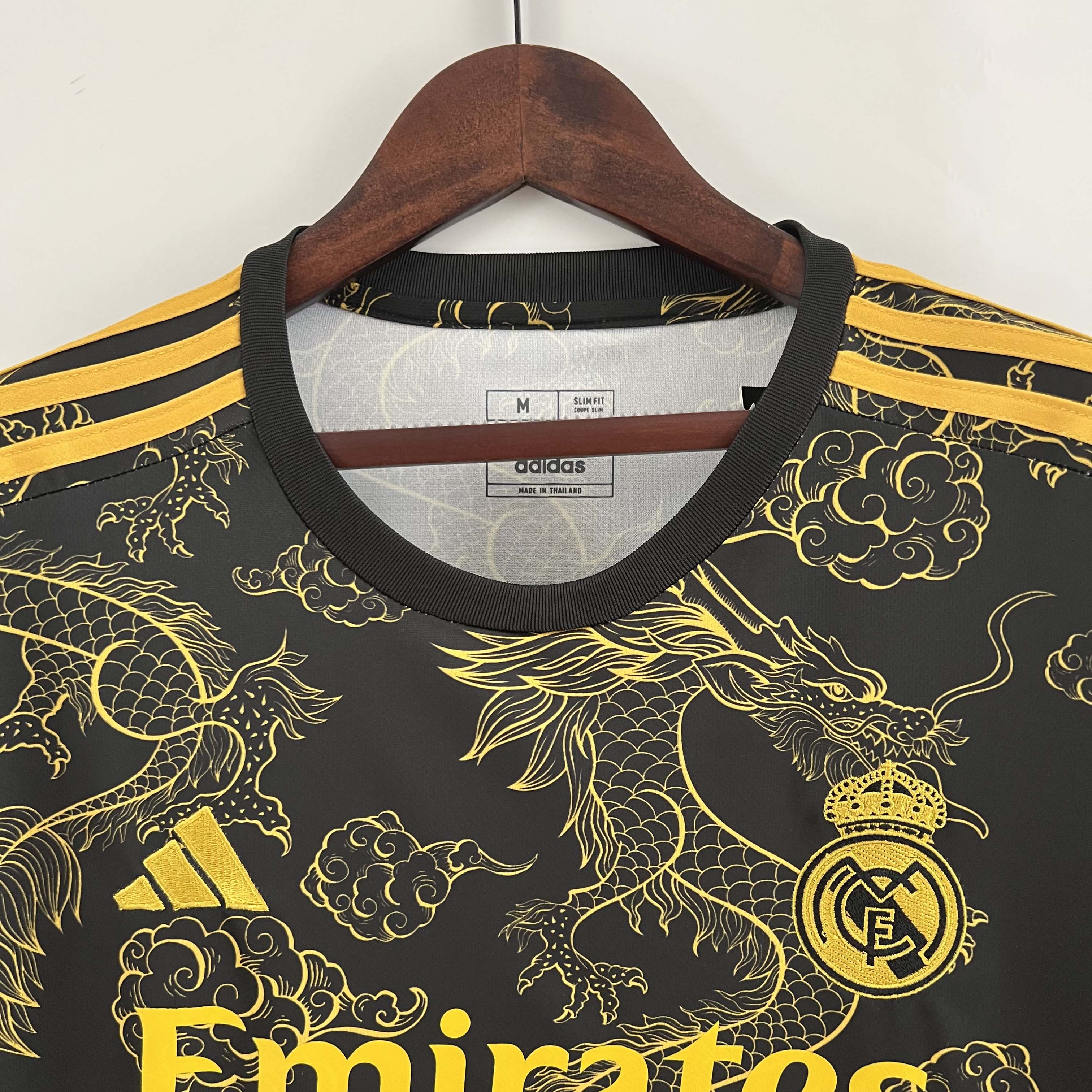 2023/2024 Real Madrid Special Edition Gold Dragon Football Shirt1:1 Thai Quality:football jersey mysite: unitedjerseyfootball 邓江浪:football