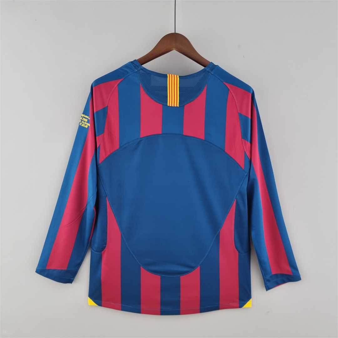 ManixJersey.com | Retro Barcelona 05-06 Home Long Sleeve Jersey - UEFA Champions League Final -Customize Name, Number and Patch | Worldwide Shipping