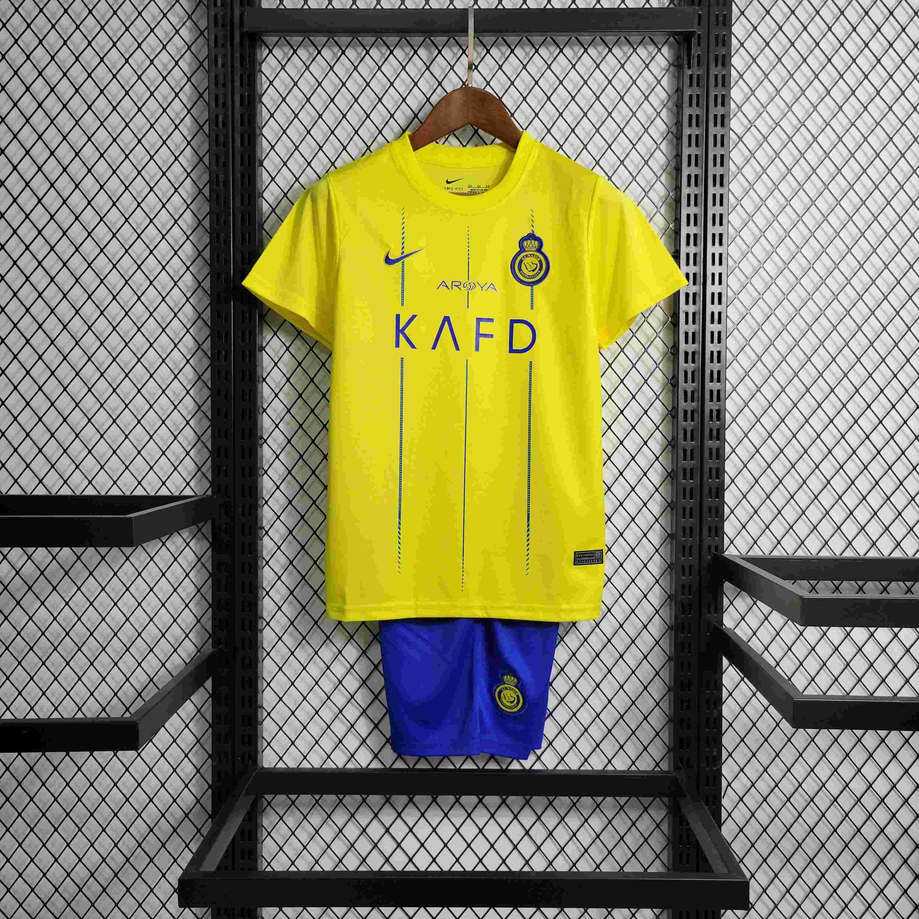23/24 Al-Nassr Home Football Shirt Kids Size Suit-mysite Custom Football Kit- Nextkits