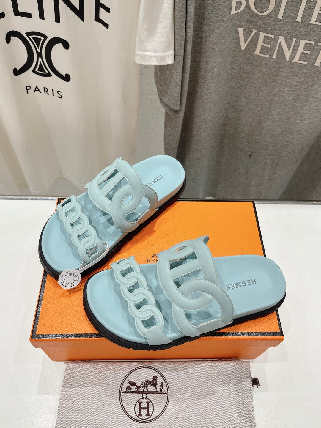 EXTRA SANDAL PASTEL PASTEL BLUE CALFSKIN、mysite、Cacoeks