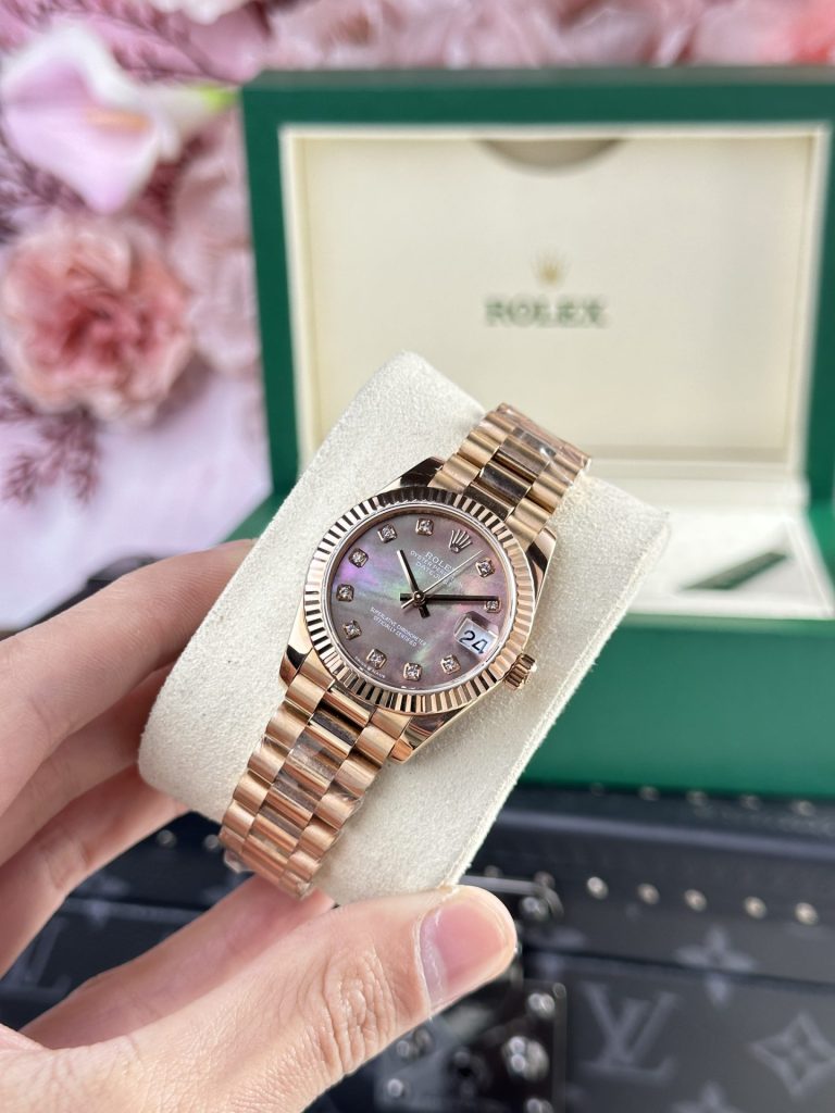 Đồng Hồ Rolex DateJust Rose Gold 178275 Nữ Mặt Xà Cừ Tím Replica 11 31mm (2)