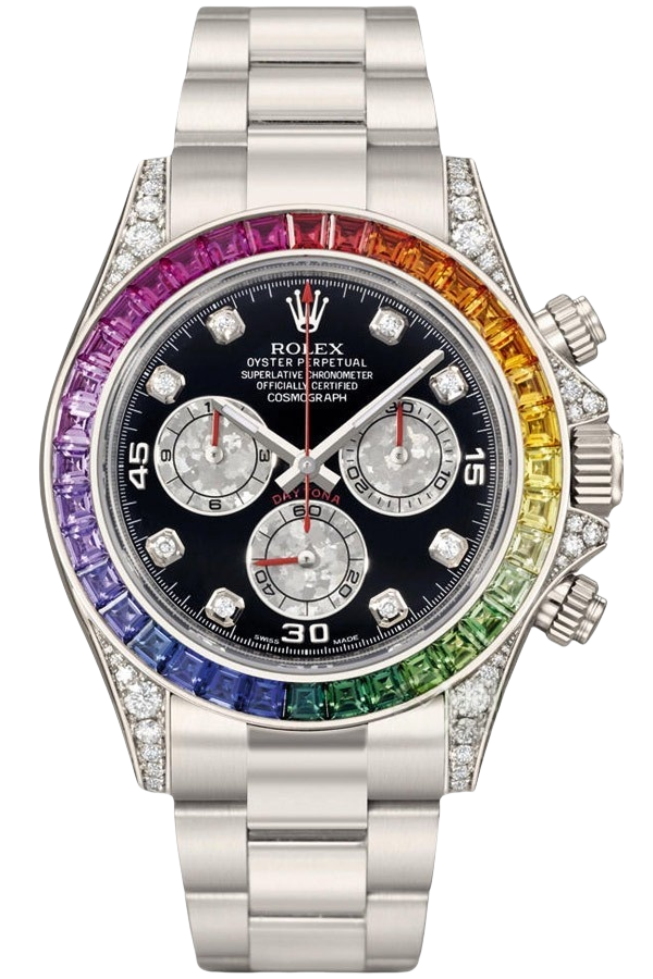 Rolex Daytona Rainbow Super Replica Swiss Replica Watch 18k Rose Gold Ref116599 RBOWI4130 Swiss Movement