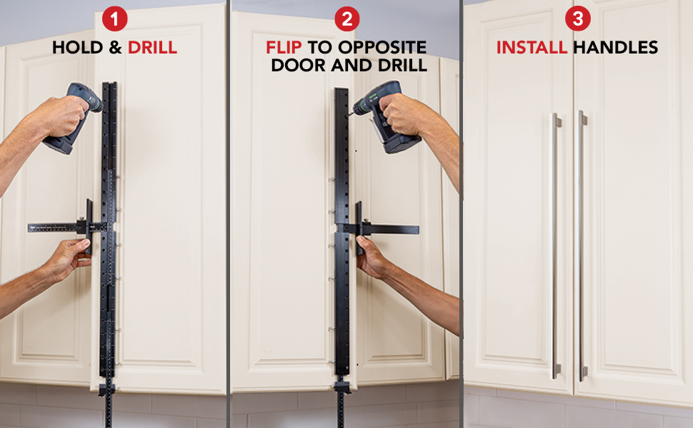 cabinet hardware jig handle template pull knob drawer punch locator drill true position tools