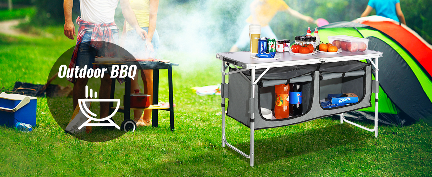folding grill station