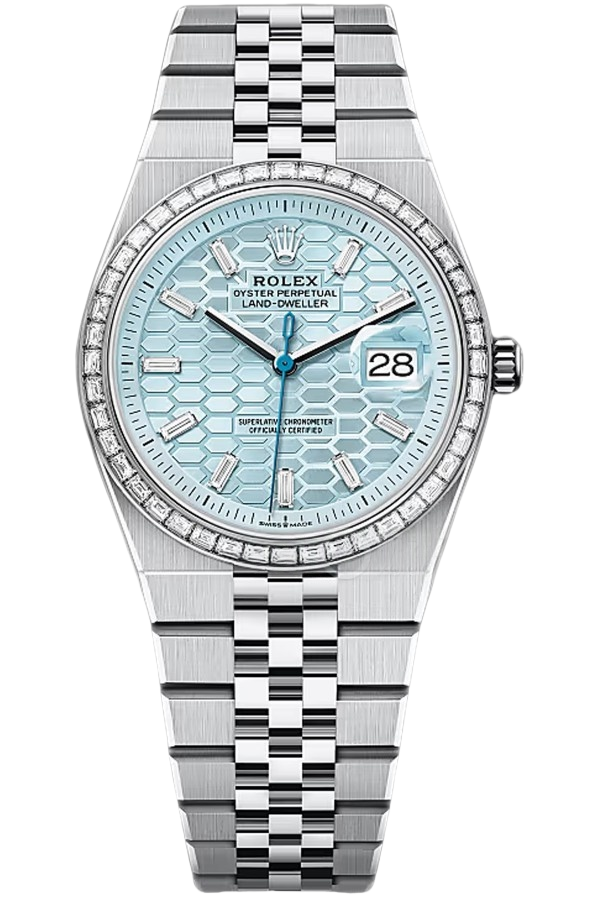 Rolex Land-Dweller 36mm Ref. 127286TBR-0001 Super Clone Watch – Blue Dial Diamond Bezel Replica