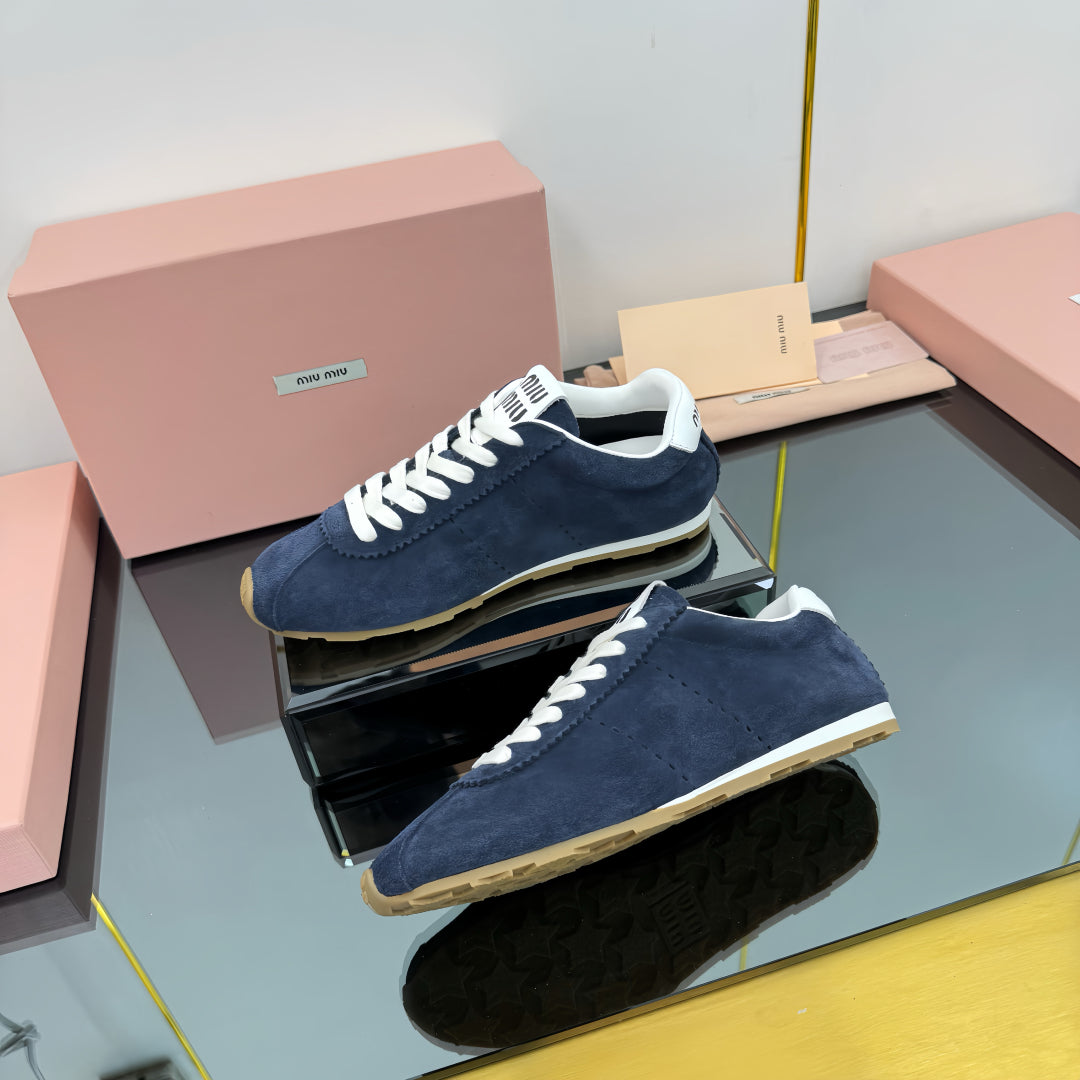 PLUME NAPPA SNEAKERS IN NAVY BLUE SUEDE、mysite、Cacoeks