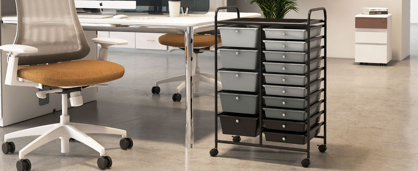 15 Drawers Rolling Storage Cart