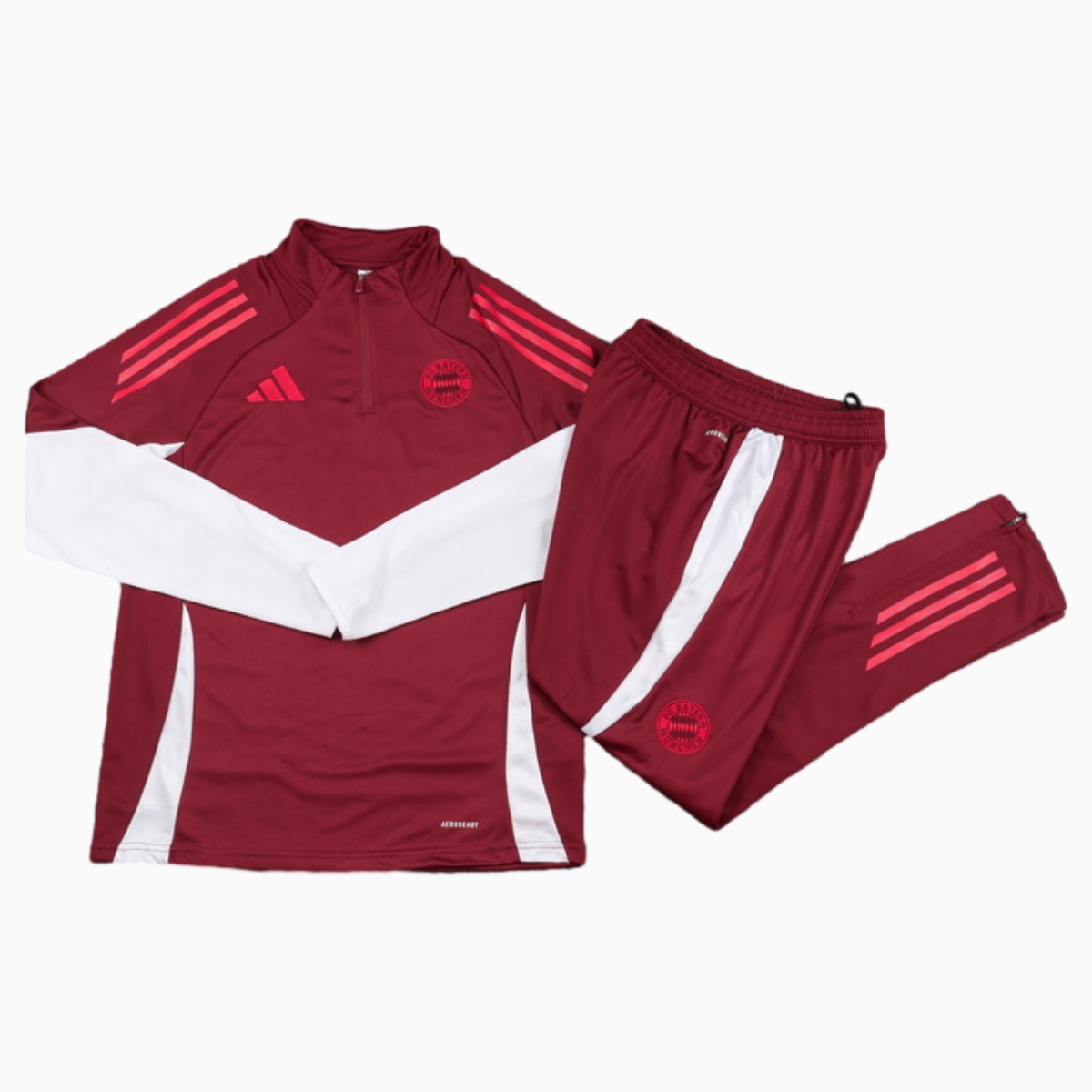 JerseysGala.com | Bayern Munich 24-25 Long Sleeve Training Set - Deep Red -Customize Name, Number and Patch | Worldwide Shipping