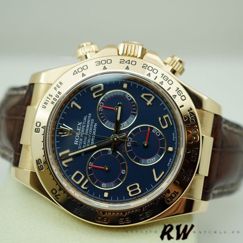 Rolex Cosmograph Daytona 116518 Yellow Gold Blue Dial 40mm Mens Replica Watch-fasswatch
