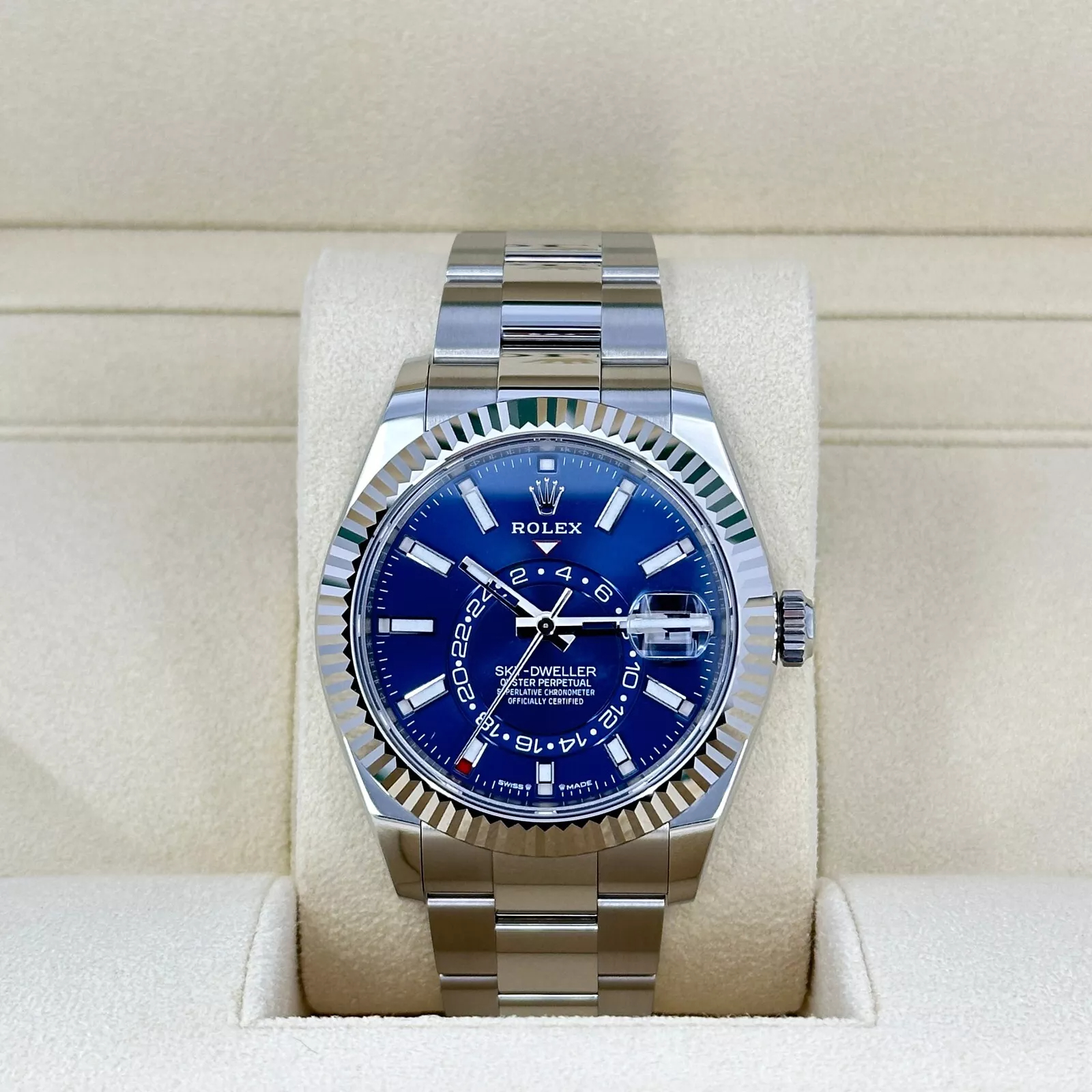 Rolex Sky-Dweller Blue Dial Super Clone Swiss Replica WatchOyster Bracelet Ref 336934-9002 Swiss Movement