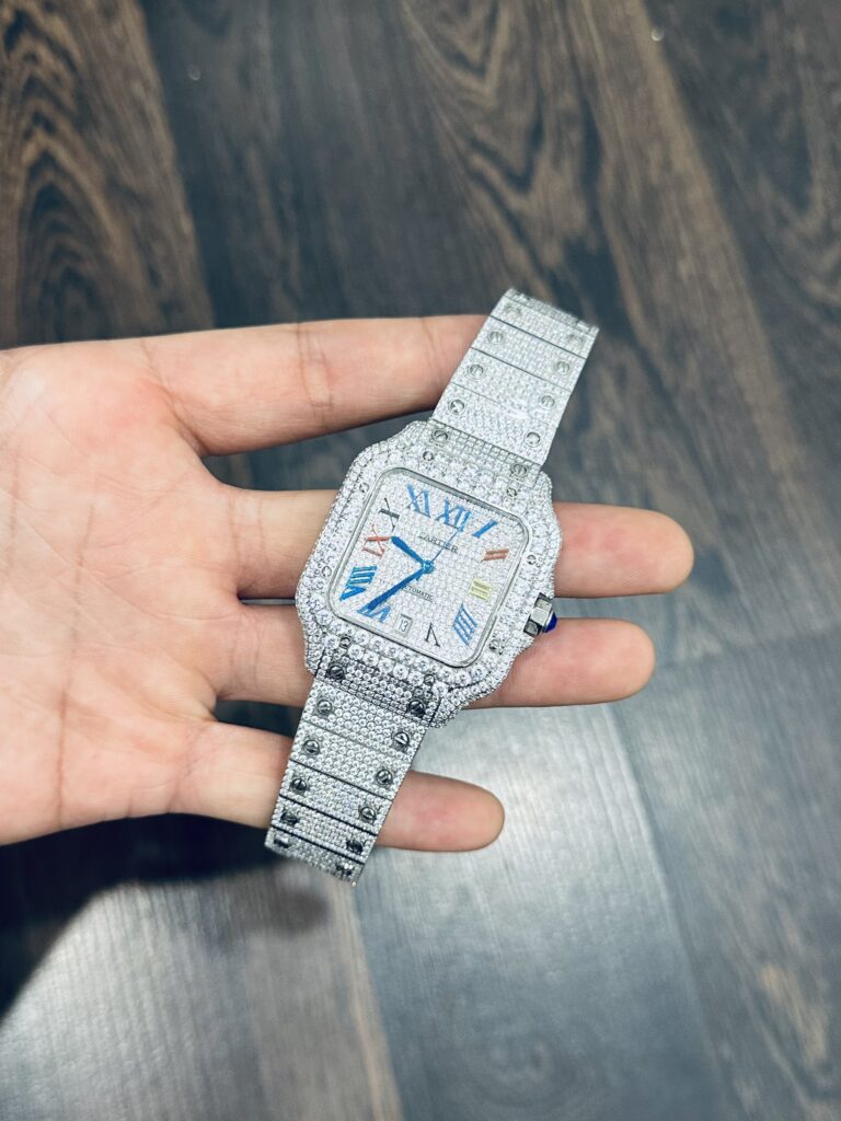 Đồng Hồ Cartier Santos Đính Full Đá Replica 11 39 (1)