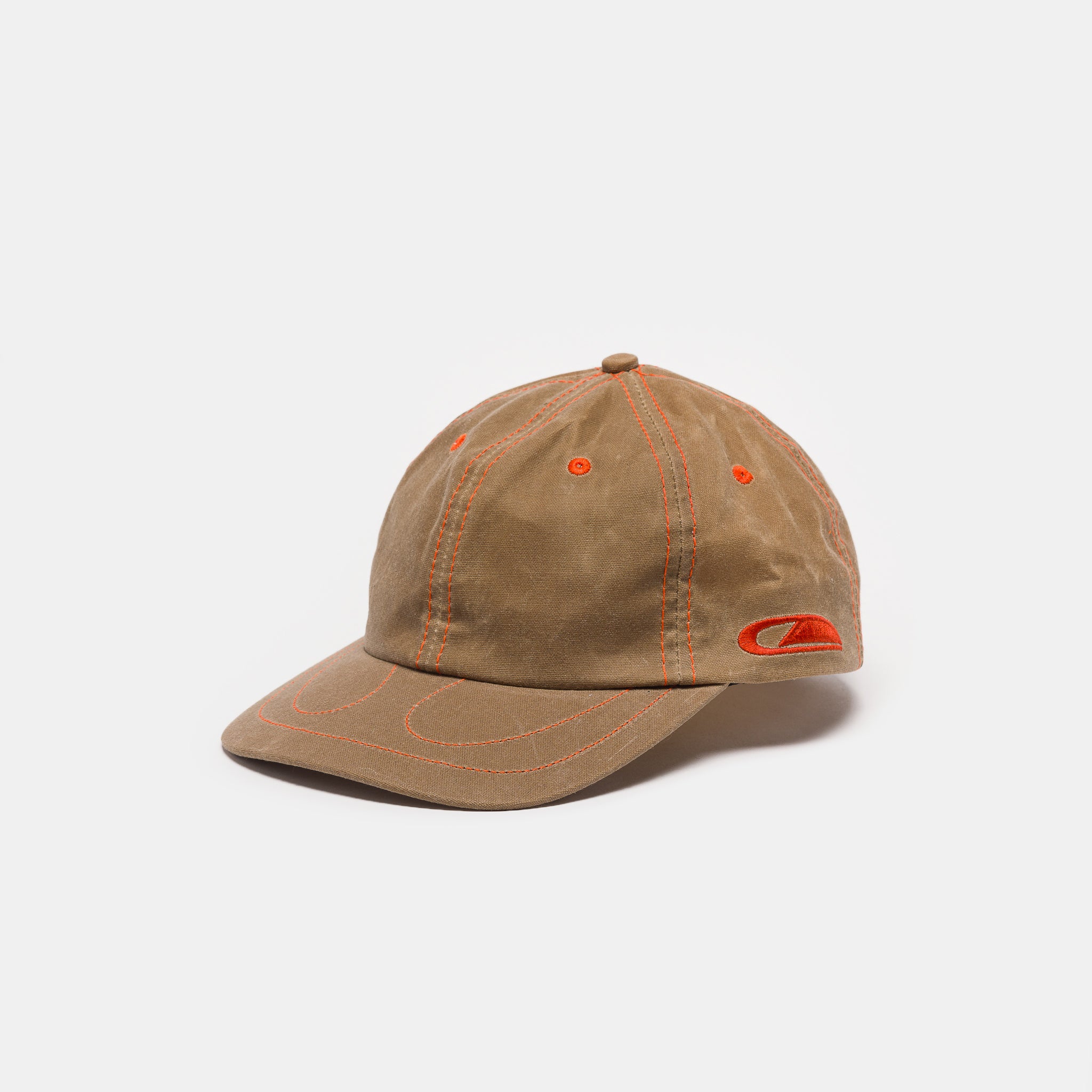 Horseshoe 6 Panel Wax Canvas Hat in Tan/Torch