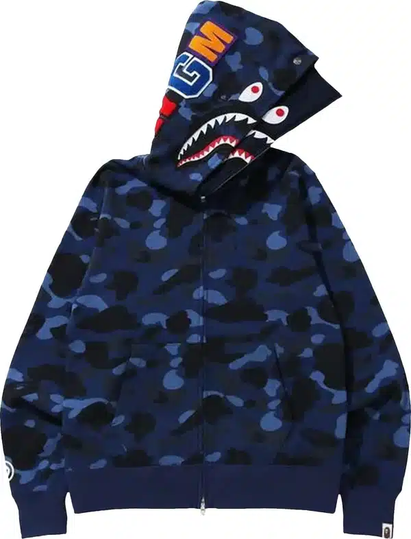 Color Camo Shark Double Hood Hoodie、mysite、Cacoeks