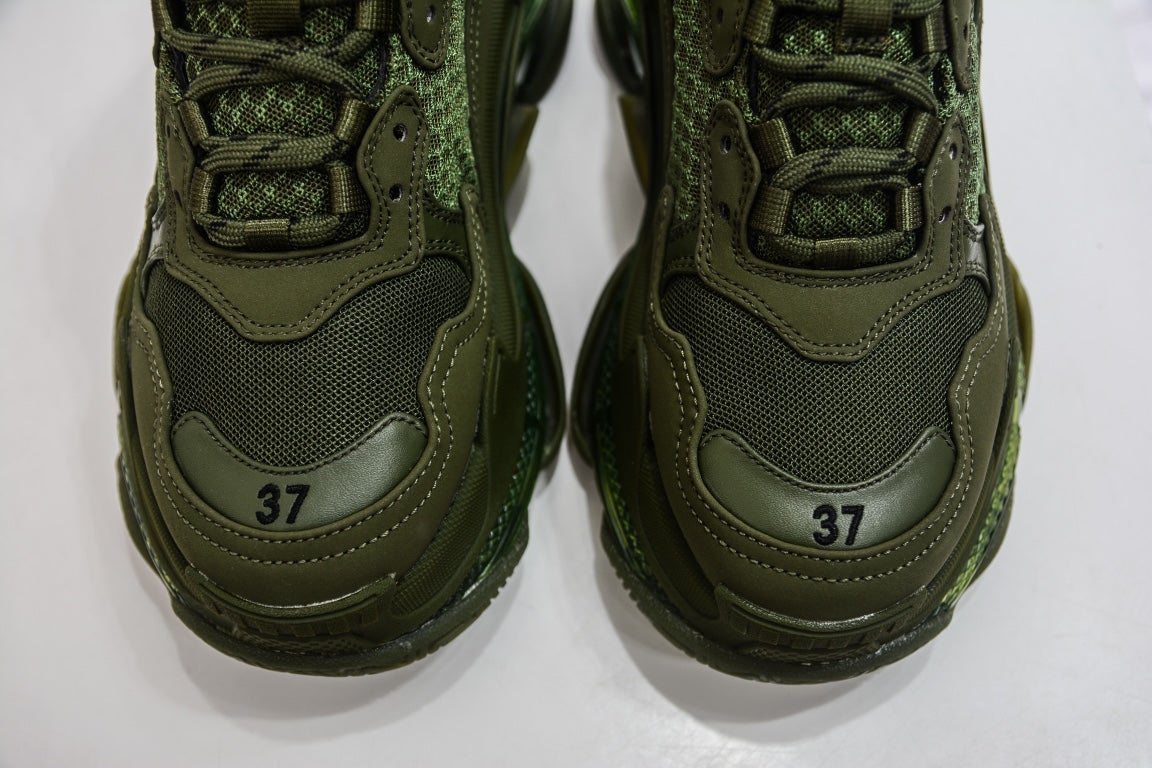 Balenciaga Triple S Clear Sole in Dark Green、mysite、Cacoeks