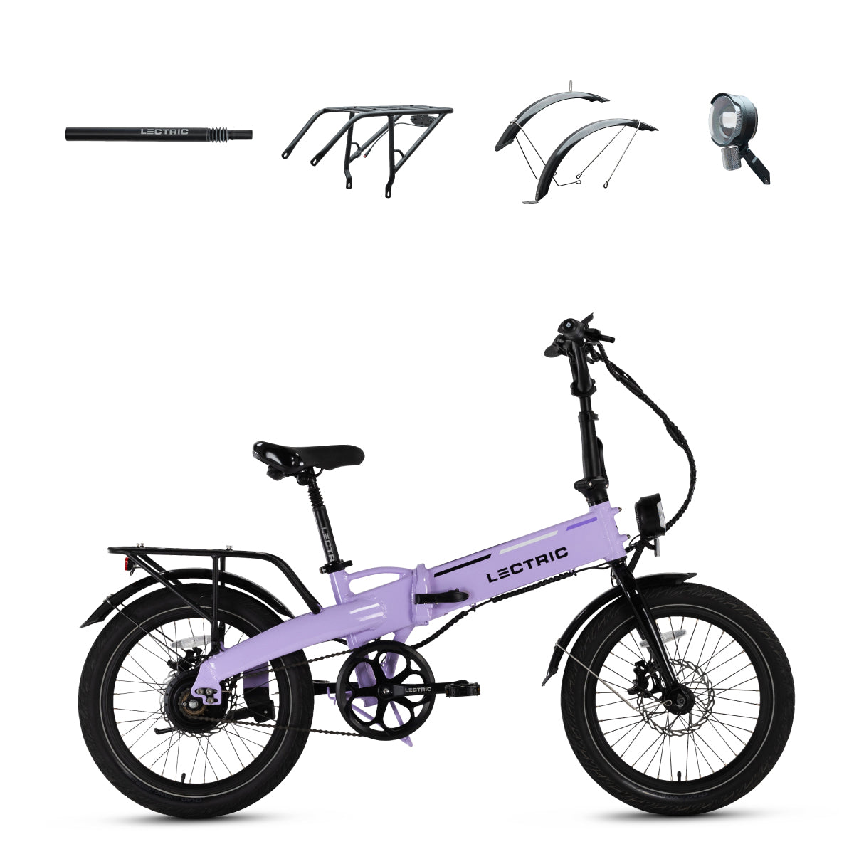 XP Lite 2.0 Lavender Haze Long-Range + FREE Rear Rack, Fenders, Elite Headlight, Suspension Seat Post ($316 Value)、mySite、bearsvspackers