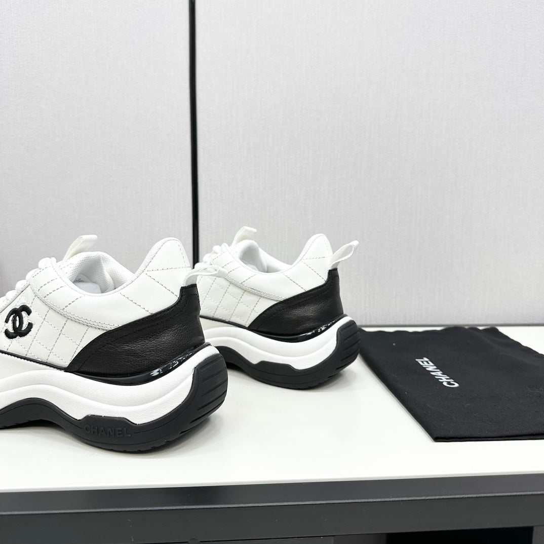 CC SNEAKER IN WHITE MIX BLACK EMBROIDERED LAMBSKIN、mysite、Cacoeks