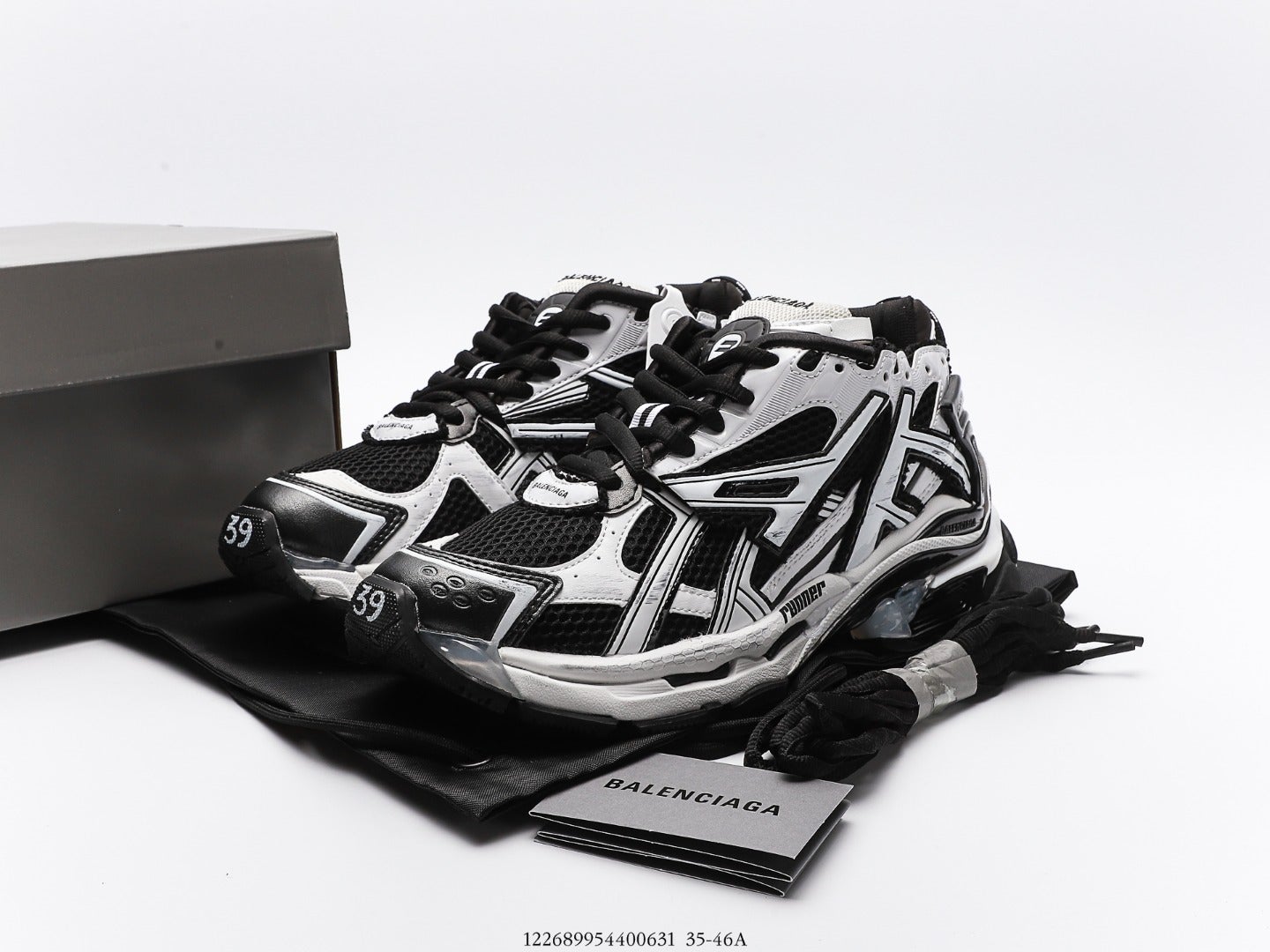 Balenciaga Runner Trainer in White Black、mysite、Cacoeks