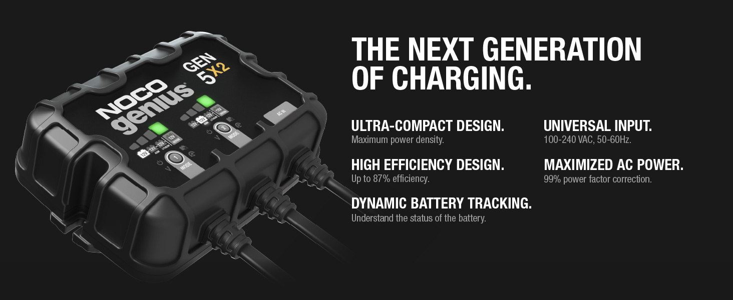 GEN5X2, 2-Bank, 10-Amp Fully-Automatic Smart Marine Charger, 12V Onboard Battery Charger