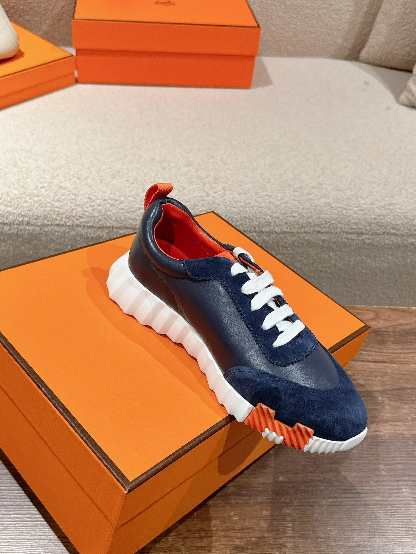 MAINLAND SNEAKER IN NAVY BLUE SUEDE AND CALFSKIN 959294、mysite、Cacoeks