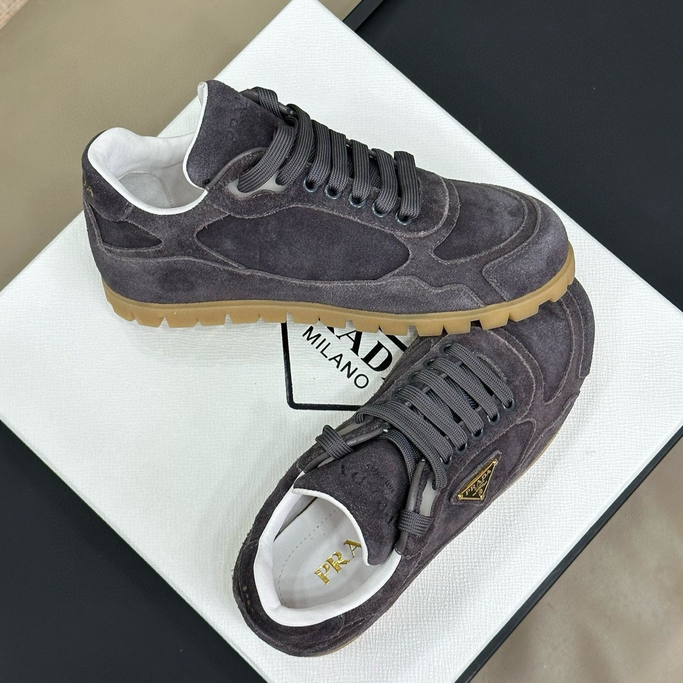 PRA TRAIL FADED SUEDE SNEAKERS CHARCOAL、mysite、Cacoeks