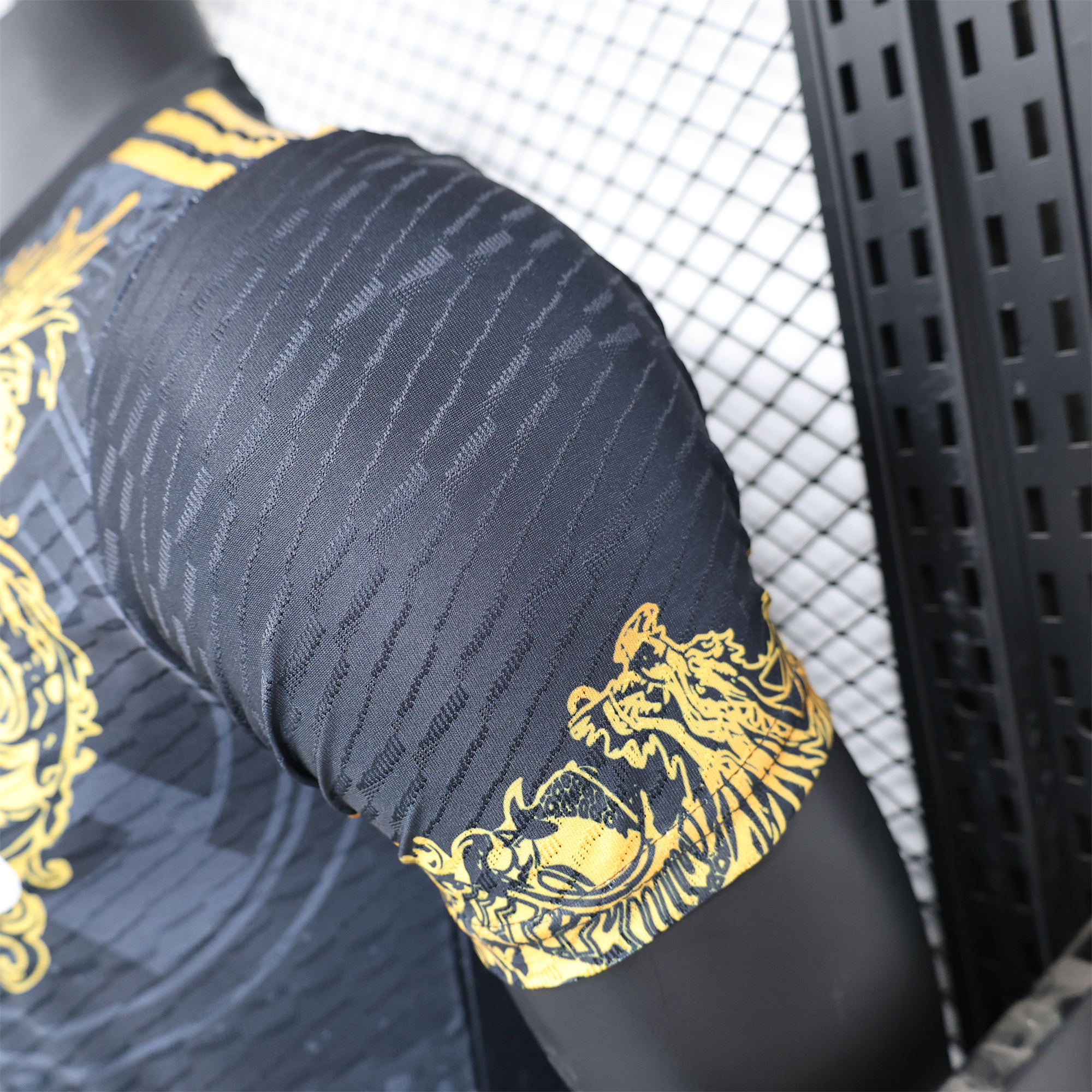JerseysGala.com | Real Madrid 24-25 Gold Loong Black Special Edition Jersey - Player Version -Customize Name, Number and Patch | Worldwide Shipping