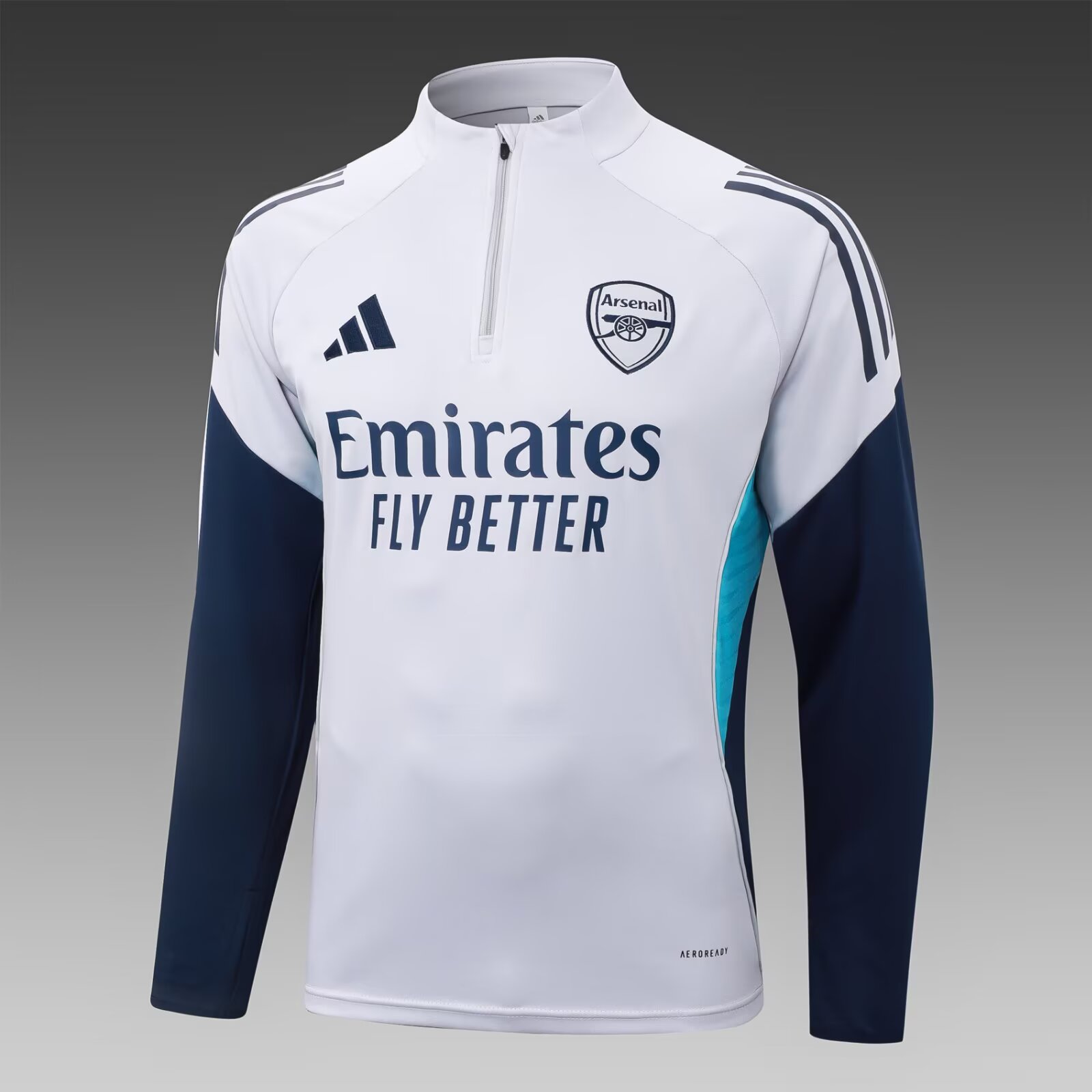 2025/2026 Arsenal Half-Pull Training Suit Light Gray Football Shirt 1:1 Thai Quality Set:football jersey mysite: unitedjerseyfootball 邓江浪:football