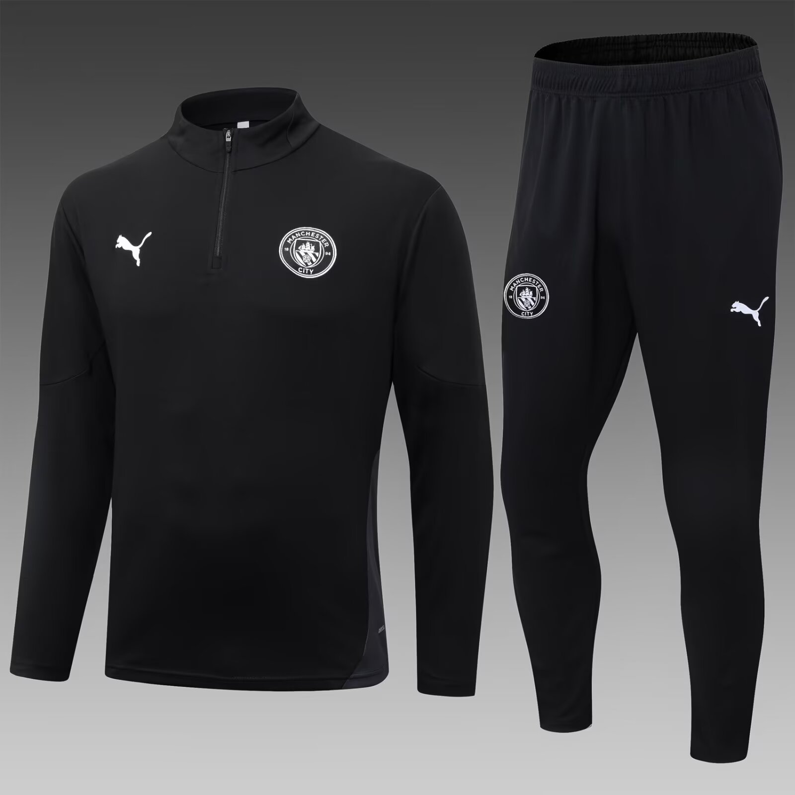 2025/2026 Manchester City Half-Pull Training Suit Black Football Shirt 1:1 Thai Quality Set:football jersey mysite: unitedjerseyfootball 邓江浪:football