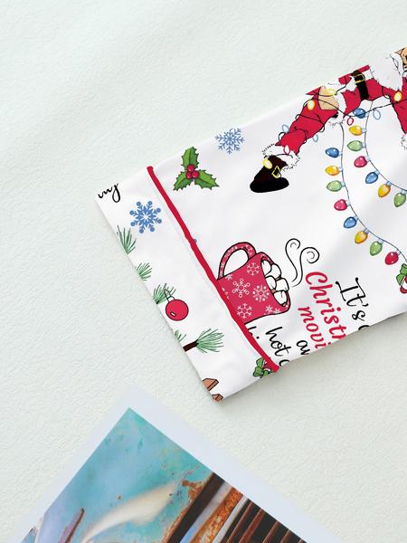 【Christmas Pajamas】Women's Christmas Pajama Set, Elegant Long Sleeve Top & Pants, Comfortable Home Wear, Fall Winter, Cute Holiday Gift Idea，christmas movie,Pajama Day,Pajama Party,christmas Vacation,EIF,Clark Christmas, Loungewear