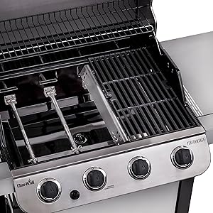 stainless,steel,burners,cook,top,cooktop,cast,iron,grate,side,burner,gas,grill,side,shelves,temp