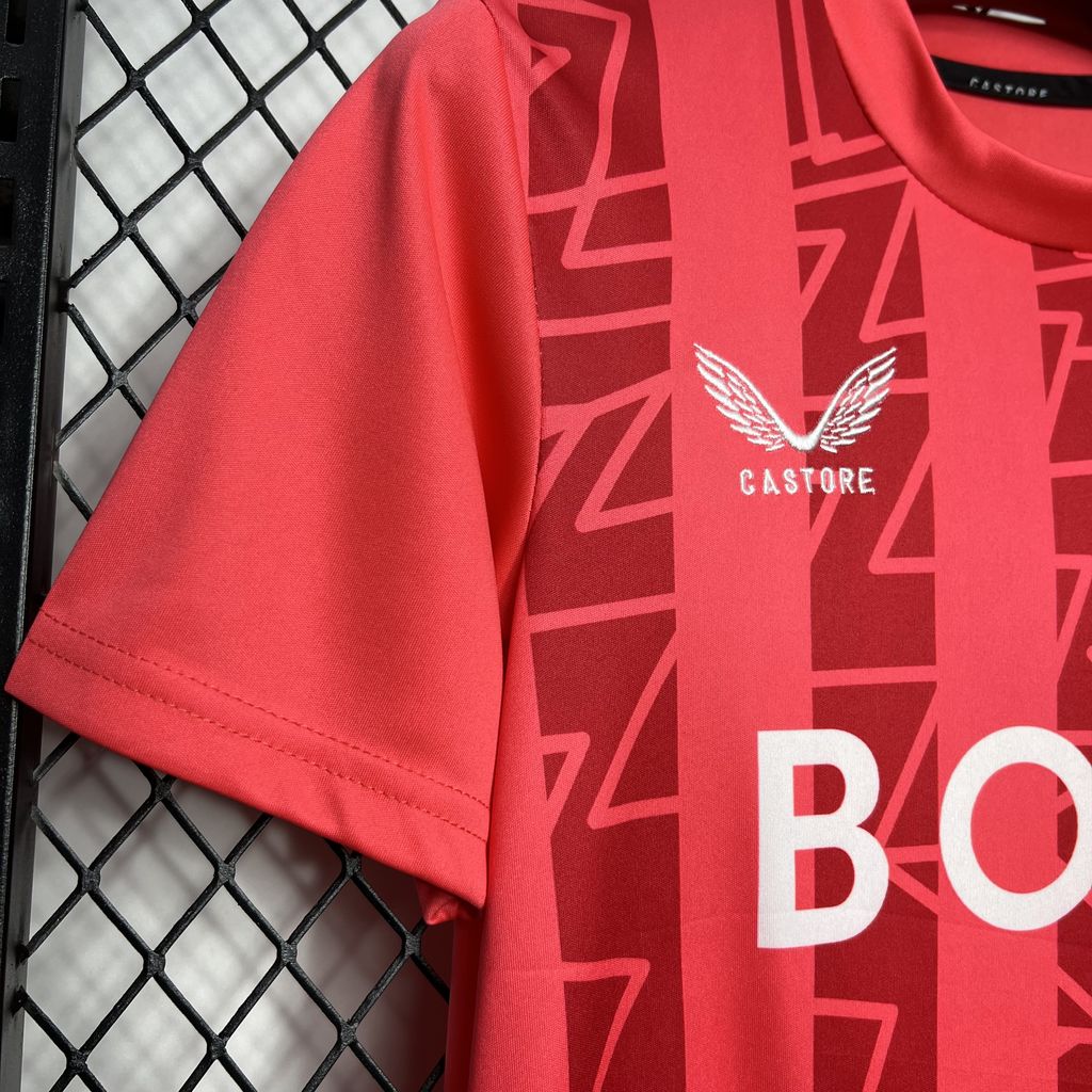 Higojerseys-Glasgow Rangers 24-25 Red Goalkeeper Kids Kit