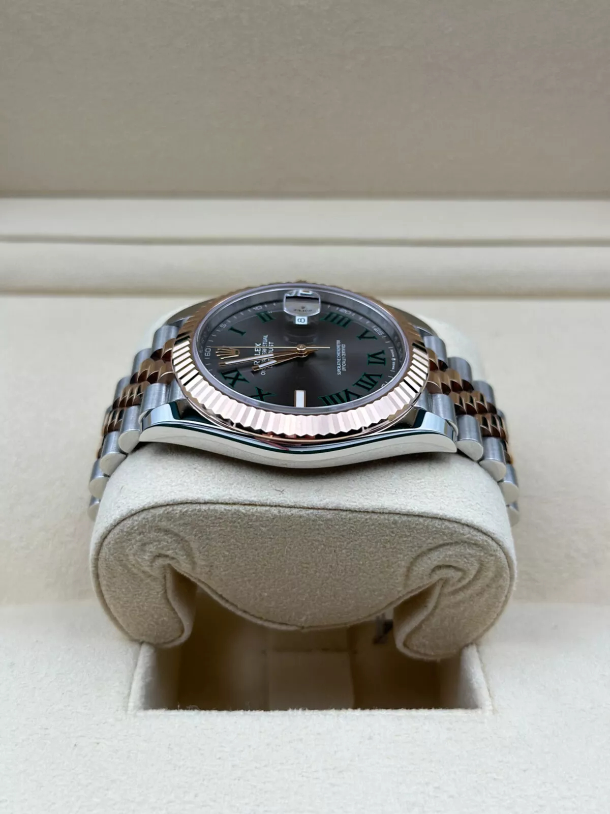 Rolex Datejust 41mm Super Clone Swiss Watch Everose Two Tone Jubilee Bracelet Chocolate Dial Ref M126331-0016-3235 Swiss Movement