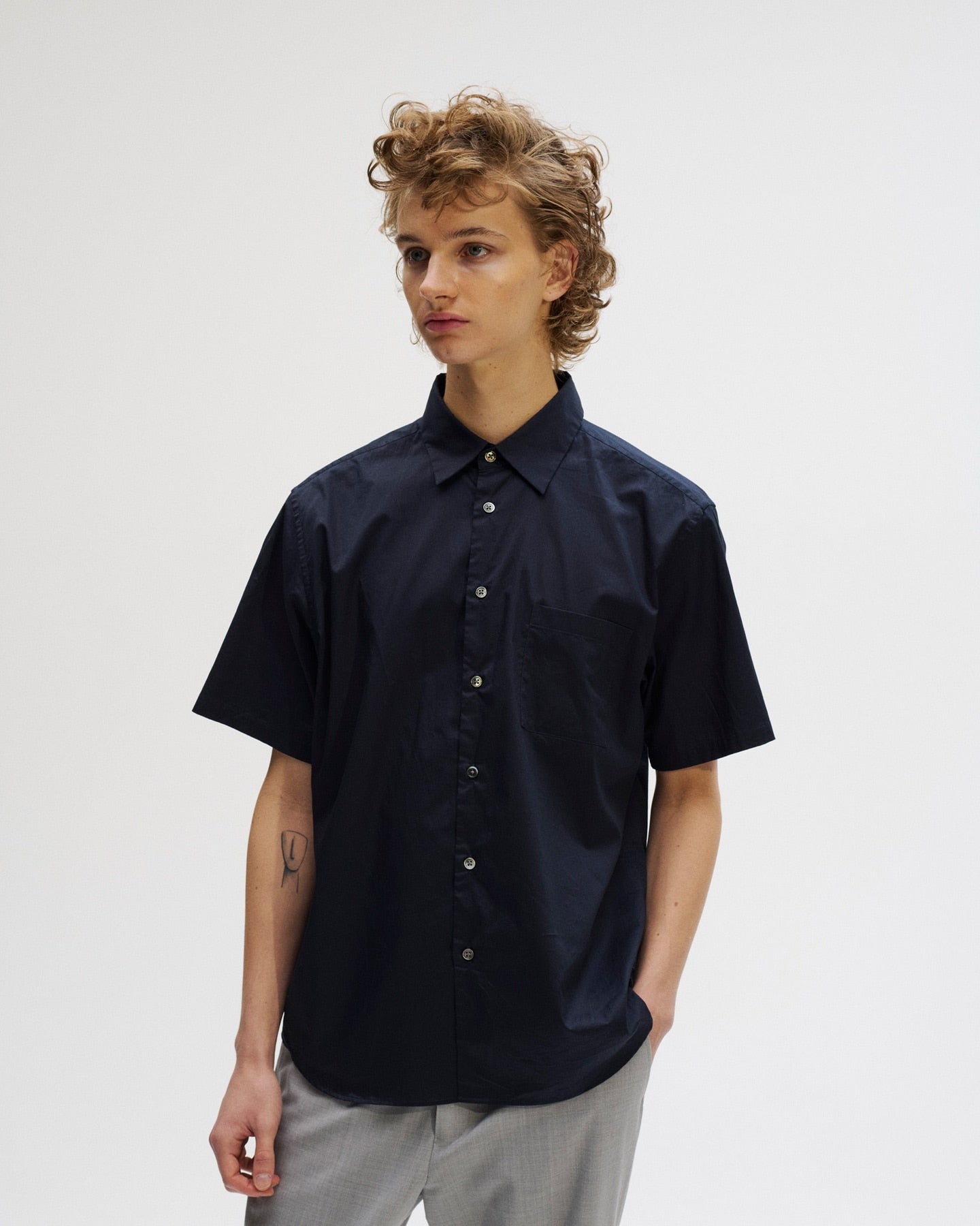 SOPHNET. 25S/S HIGHCOUNT TWILL REGULAR FIT S/S SHIRT  SOPH-250009 