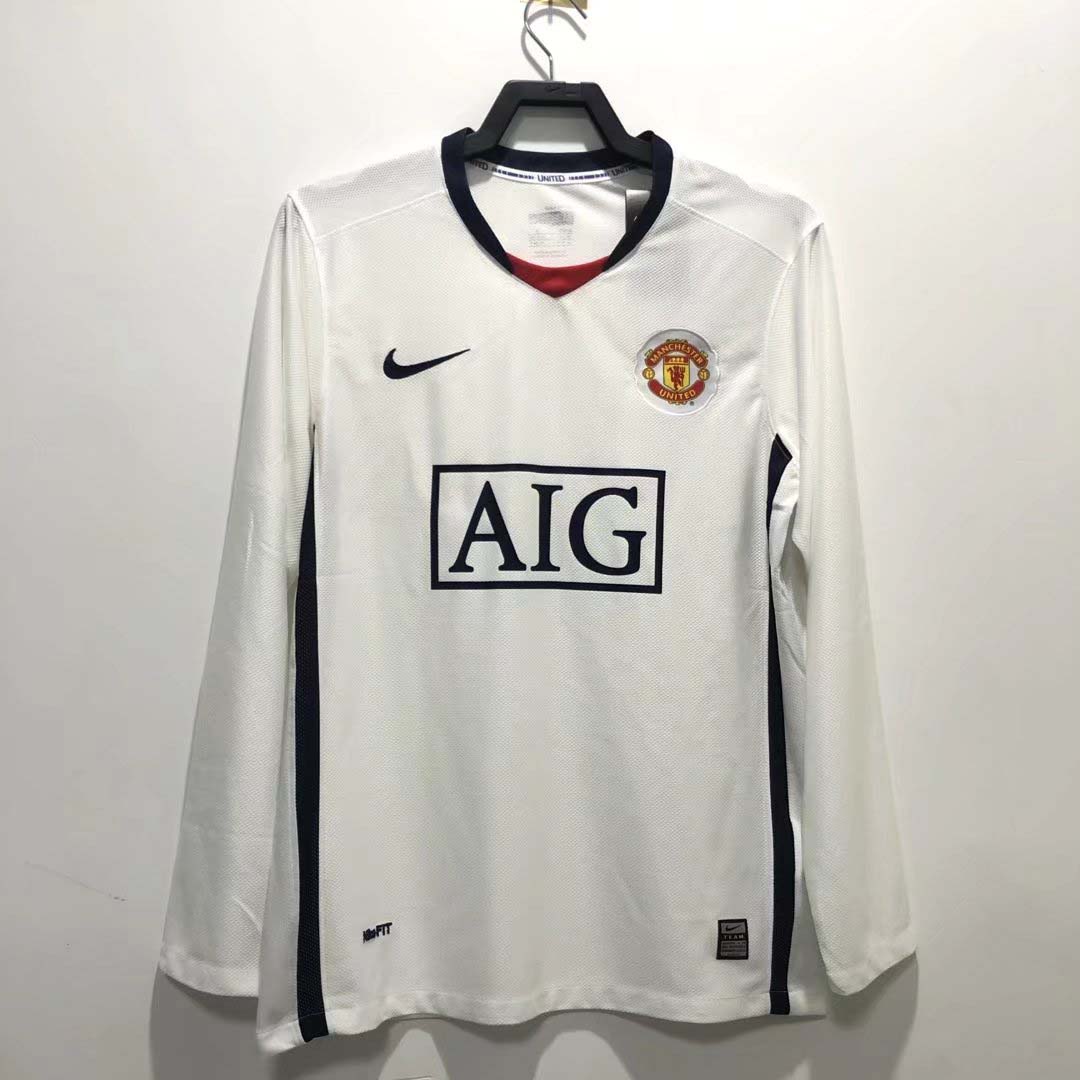 2008-2009 Retro Long Sleeve Manchester United Home Football Shirt-mysite Custom Football Kit- Nextkits