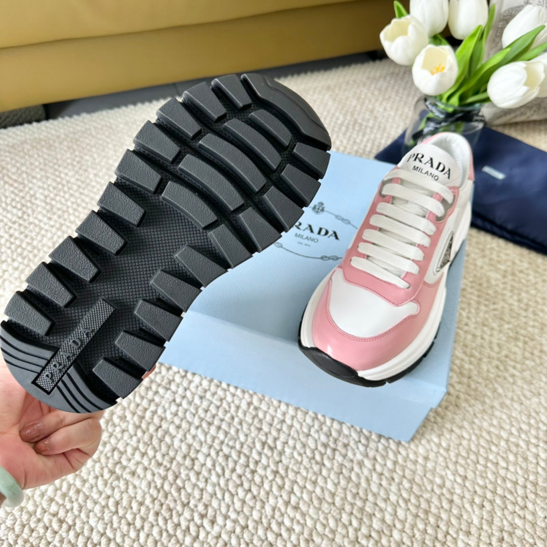 PRA THICK SOLE SNEAKER WHITE AND PINK CALFSKIN、mysite、Cacoeks