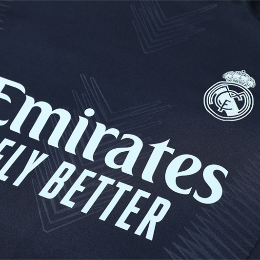 Higojerseys-Real Madrid 24-25 Kids Long Sleeve Training Set - Player Version - Royal Blue