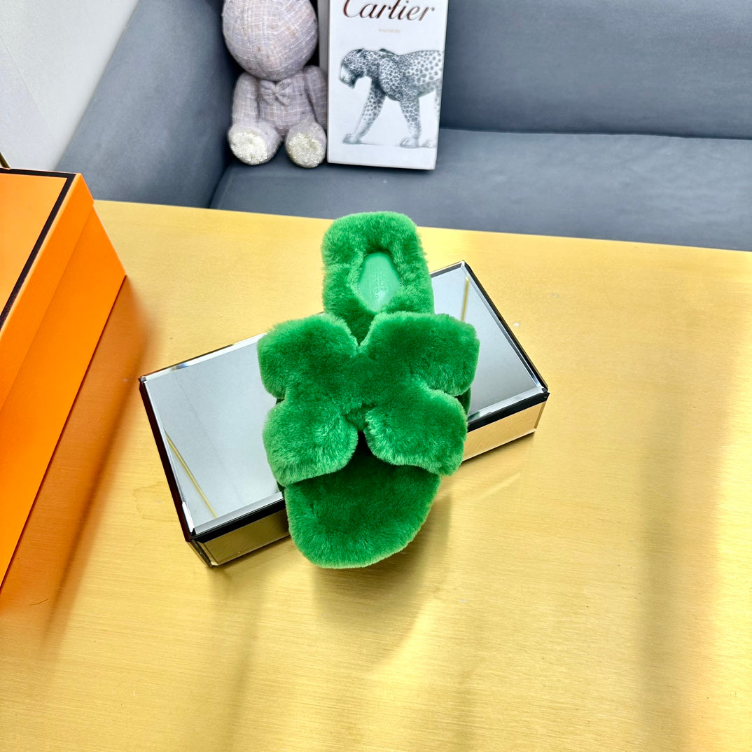 0RAN SHEARLING SANDALS LAWN GREEN、mysite、Cacoeks