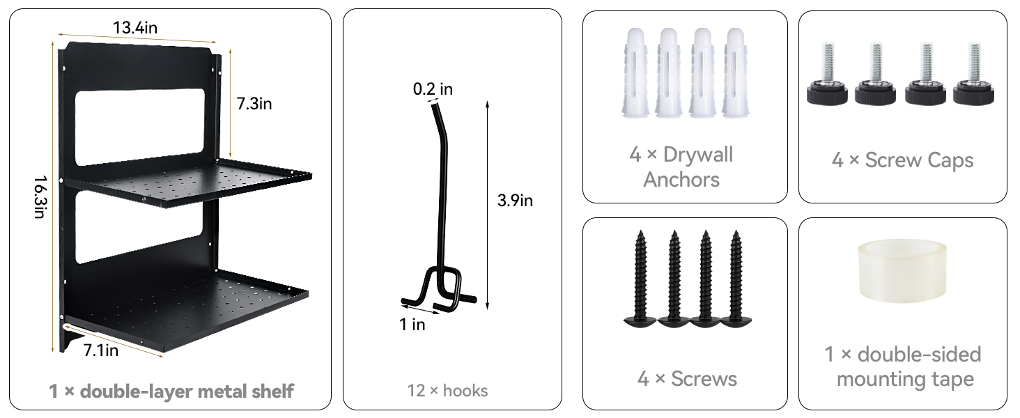 Folding Metal Shelf Wall Mounted