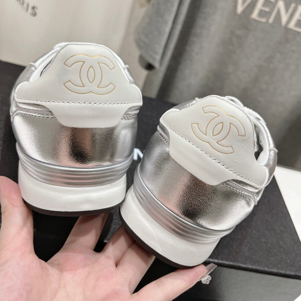 Double C New Quilted Panda Shoes Silver Sheepskin、mysite、Cacoeks