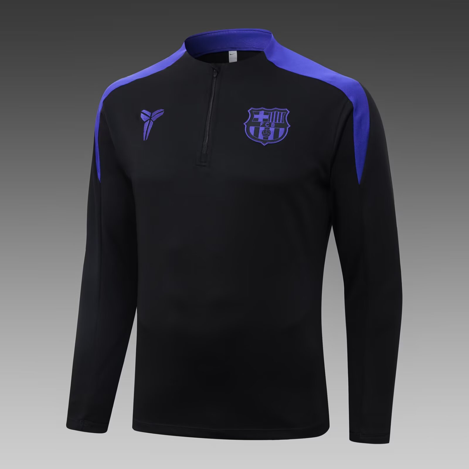 2025/2026 Barcelona Half-Pull Training Suit Black Jersey Set:football jersey mysite: unitedjerseyfootball 邓江浪:football